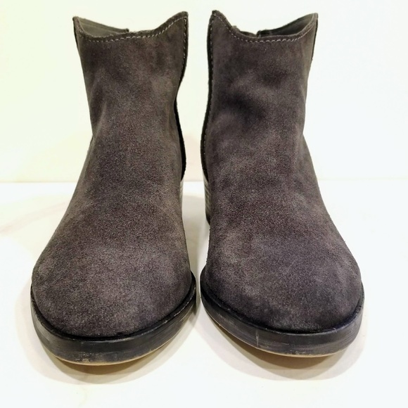 Dolce Vita Tucker Gray Suede Ankle Boots Western Shoes Zip Women's Shoes - Picture 9 of 12